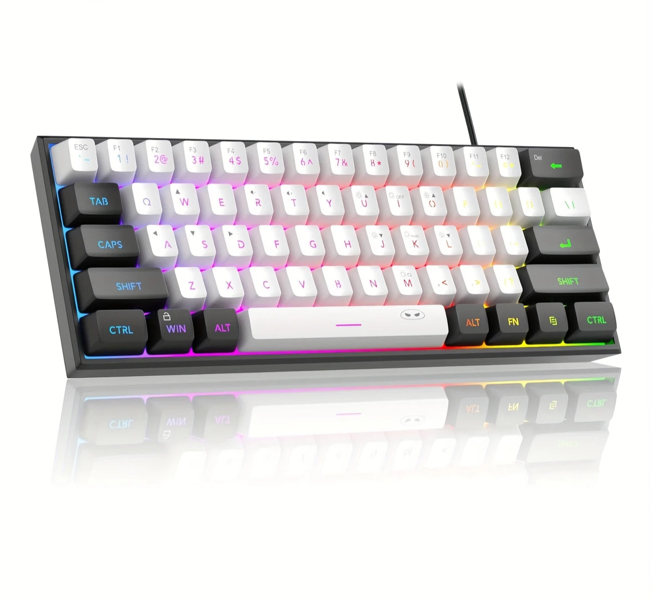 Kompakte 60 % mechanische Gaming-Tastatur mit anpassbarem RGB – MageGee Mini USB