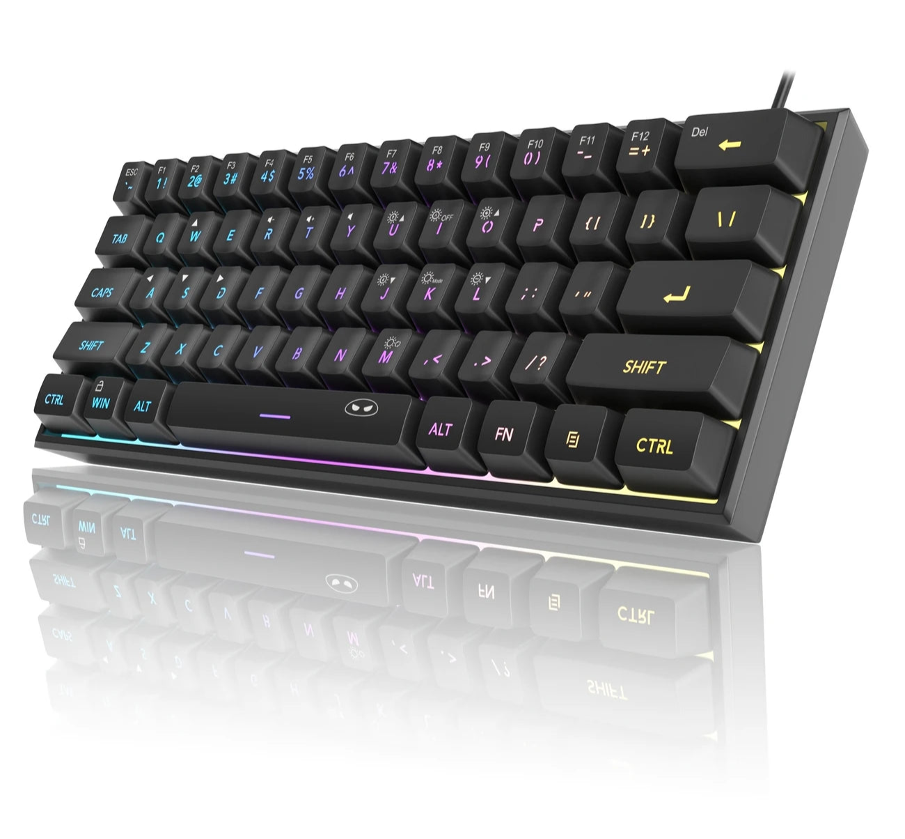 Kompakte 60 % mechanische Gaming-Tastatur mit anpassbarem RGB – MageGee Mini USB