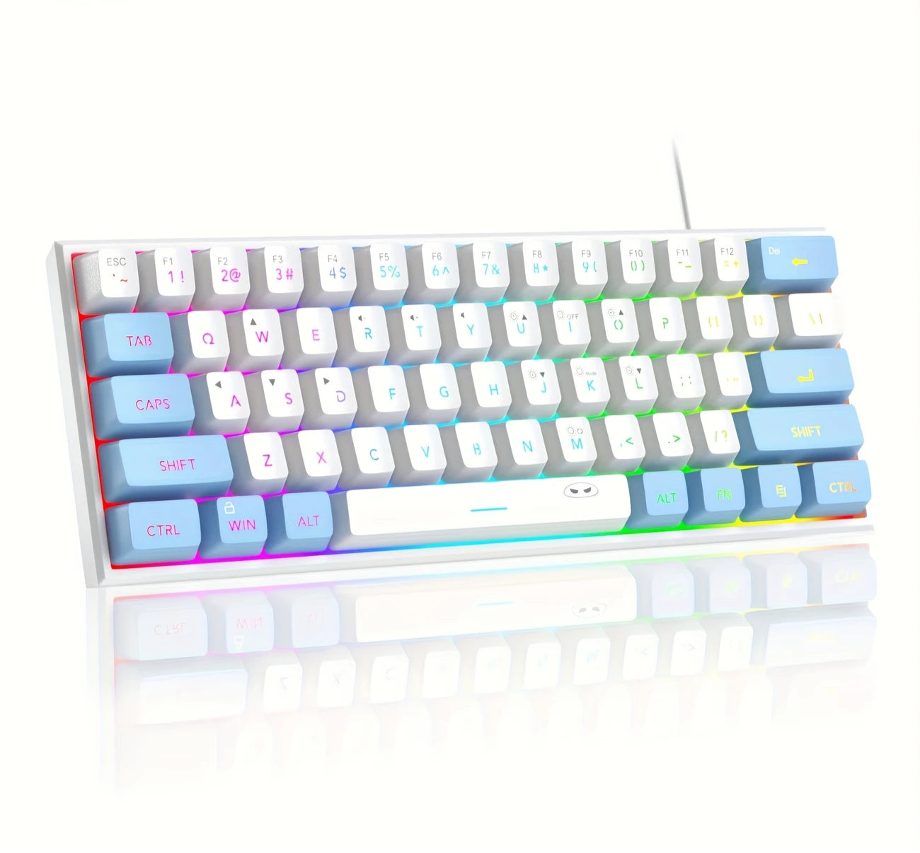 Kompakte 60 % mechanische Gaming-Tastatur mit anpassbarem RGB – MageGee Mini USB