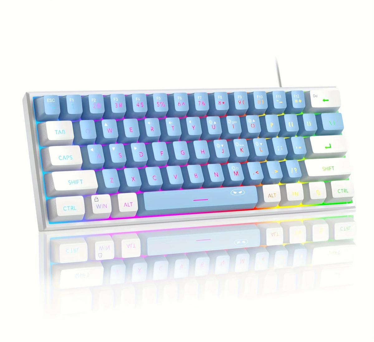 Kompakte 60 % mechanische Gaming-Tastatur mit anpassbarem RGB – MageGee Mini USB