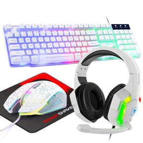 RGB-Gamer-Kit mit Tastatur, Maus, Headset und Mauspad