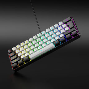 60 % kabelgebundene Gaming-Tastatur, 61 Tasten, RGB und ultrakompakte Handballenauflage