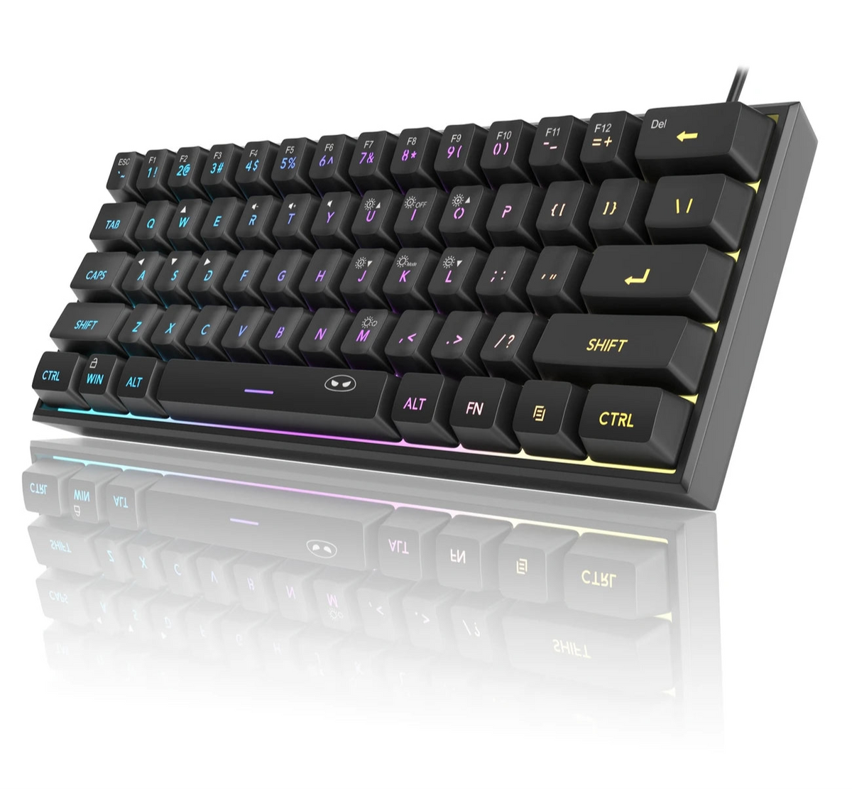 Kompakte 60 % mechanische Gaming-Tastatur mit anpassbarem RGB – MageGee Mini USB