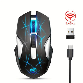 HXSI USB-aufladbare RGB-Kabellose Maus