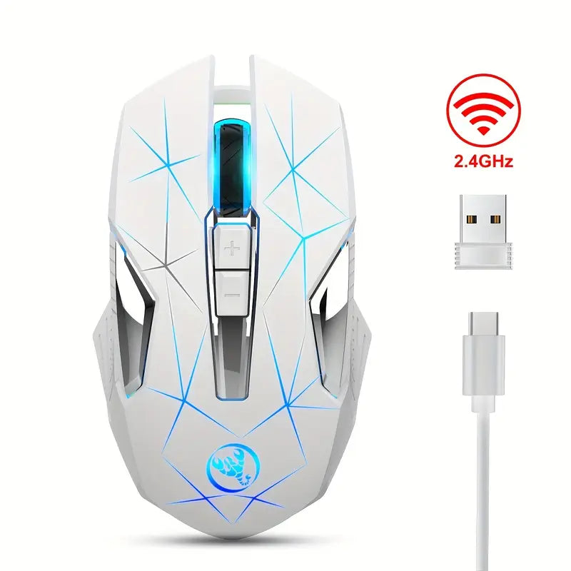 HXSI USB-aufladbare RGB-Kabellose Maus