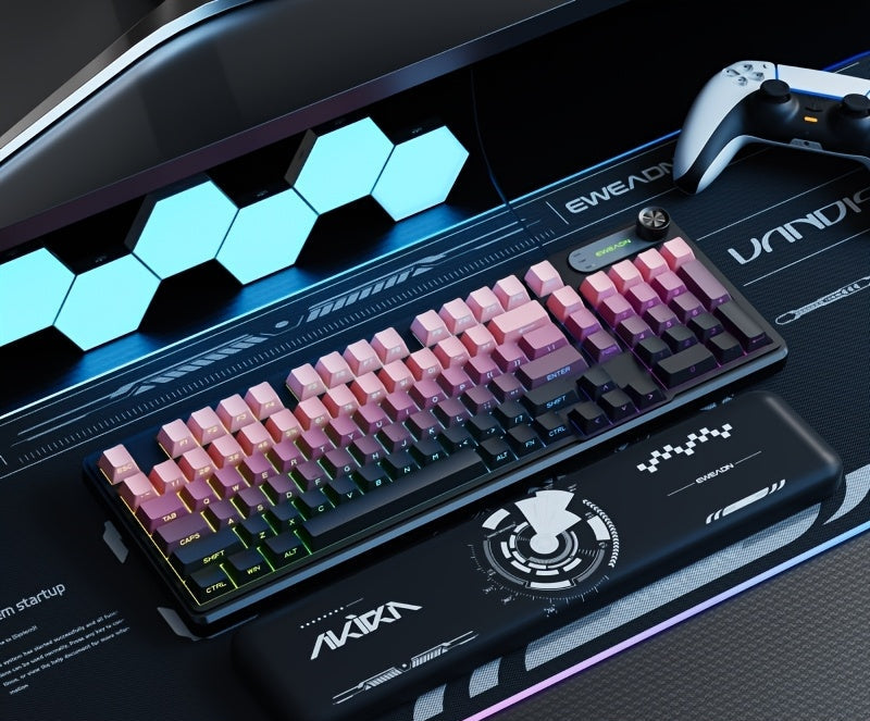 EWEADN Kabellose Gaming-Tastatur mit RGB-Beleuchtung und Multimedia-Steuerung