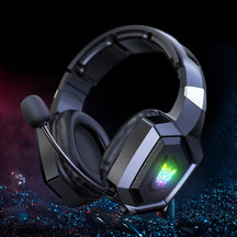 Kabelgebundenes Gaming-Headset mit RGB-Surround-Sound, 360°-Mikrofon und Geräuschunterdrückung – Schwarz