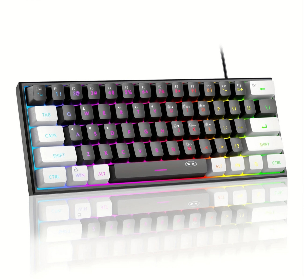 Kompakte 60 % mechanische Gaming-Tastatur mit anpassbarem RGB – MageGee Mini USB