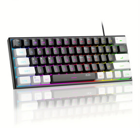 Kompakte 60 % mechanische Gaming-Tastatur mit anpassbarem RGB – MageGee Mini USB